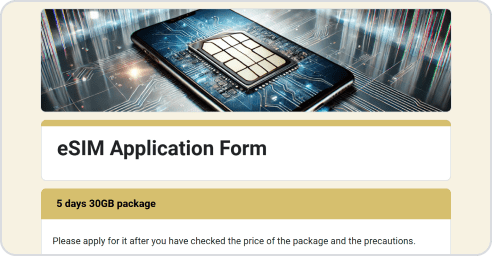 Apply for the package plan you want via provided form